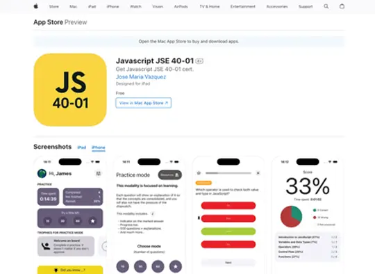 APP JavaScript JSE 40-01 en Apple Store