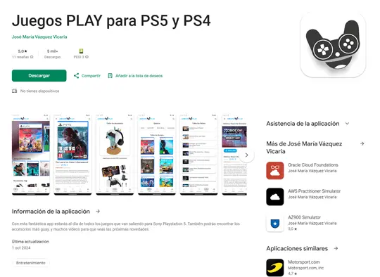 APP Juegos Play in Google Play Store