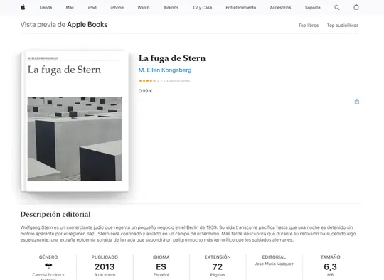 La Fuga de Stern. Book on Apple Store