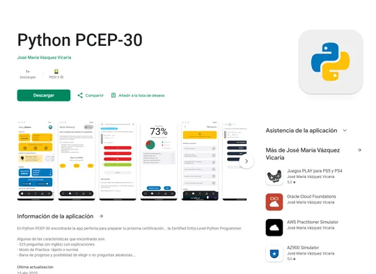 APP Python PCEP-30 in Google Play Store